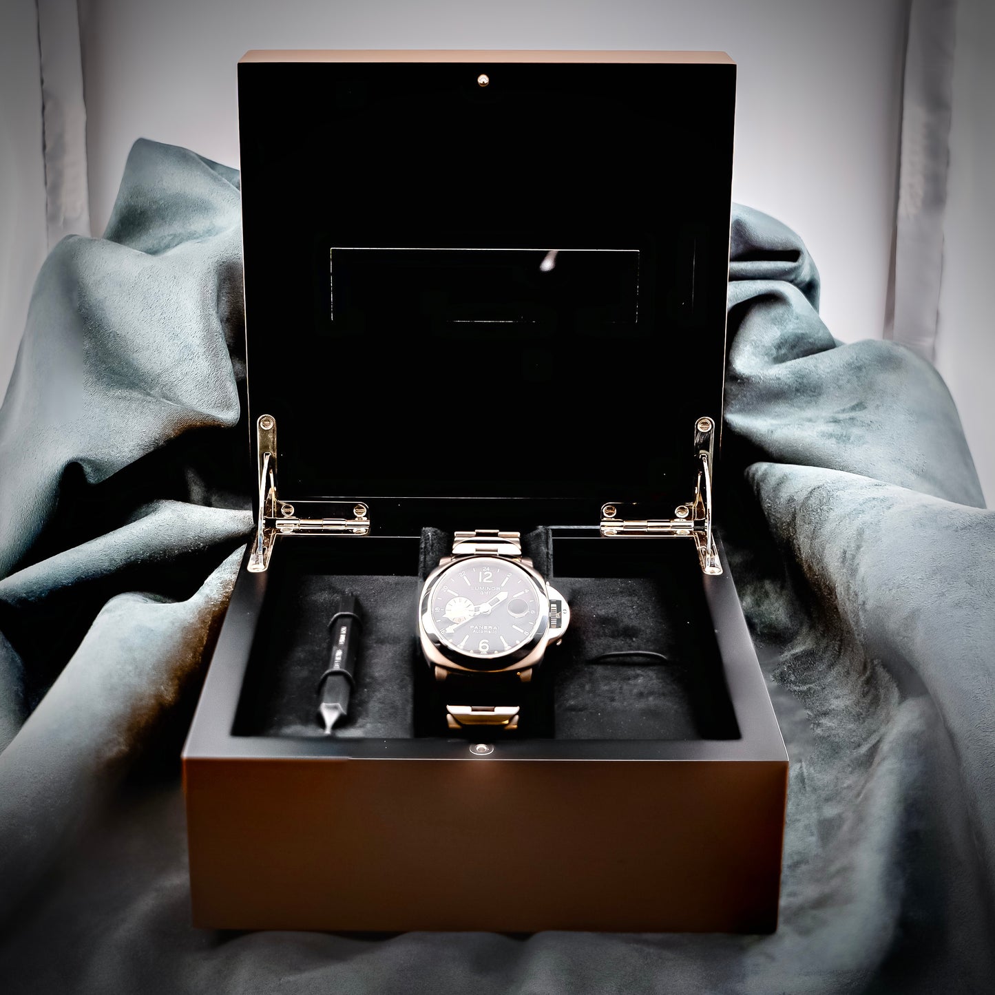 Panerai Luminor 161 GMT 44mm Serviced PAM00161 Titanium bracelet Full set PAM