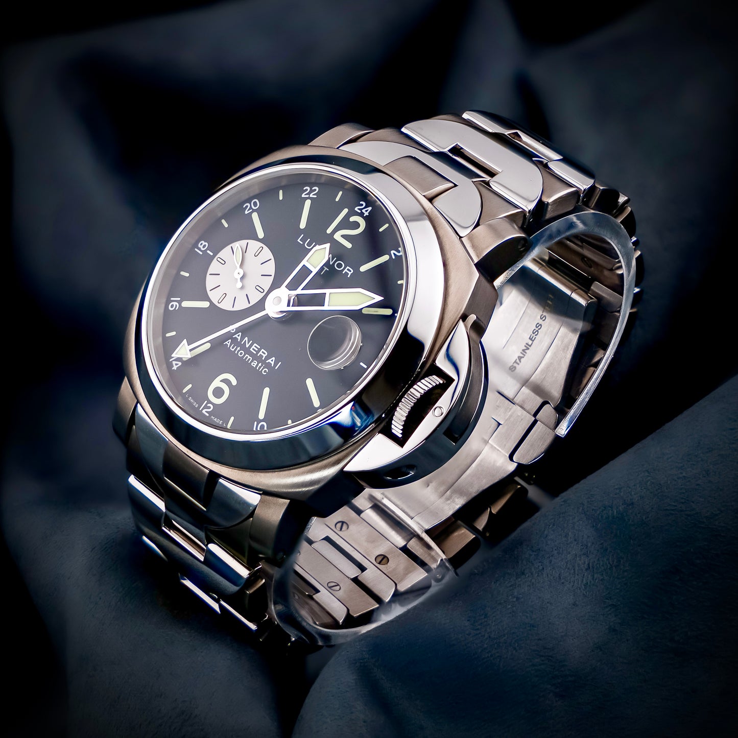 Panerai Luminor 161 GMT 44mm Serviced PAM00161 Titanium bracelet Full set PAM