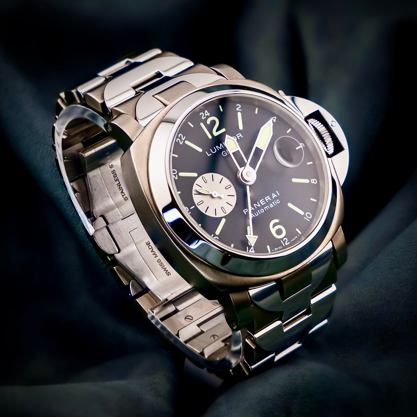 Panerai Luminor 161 GMT 44mm Serviced PAM00161 Titanium bracelet Full set PAM