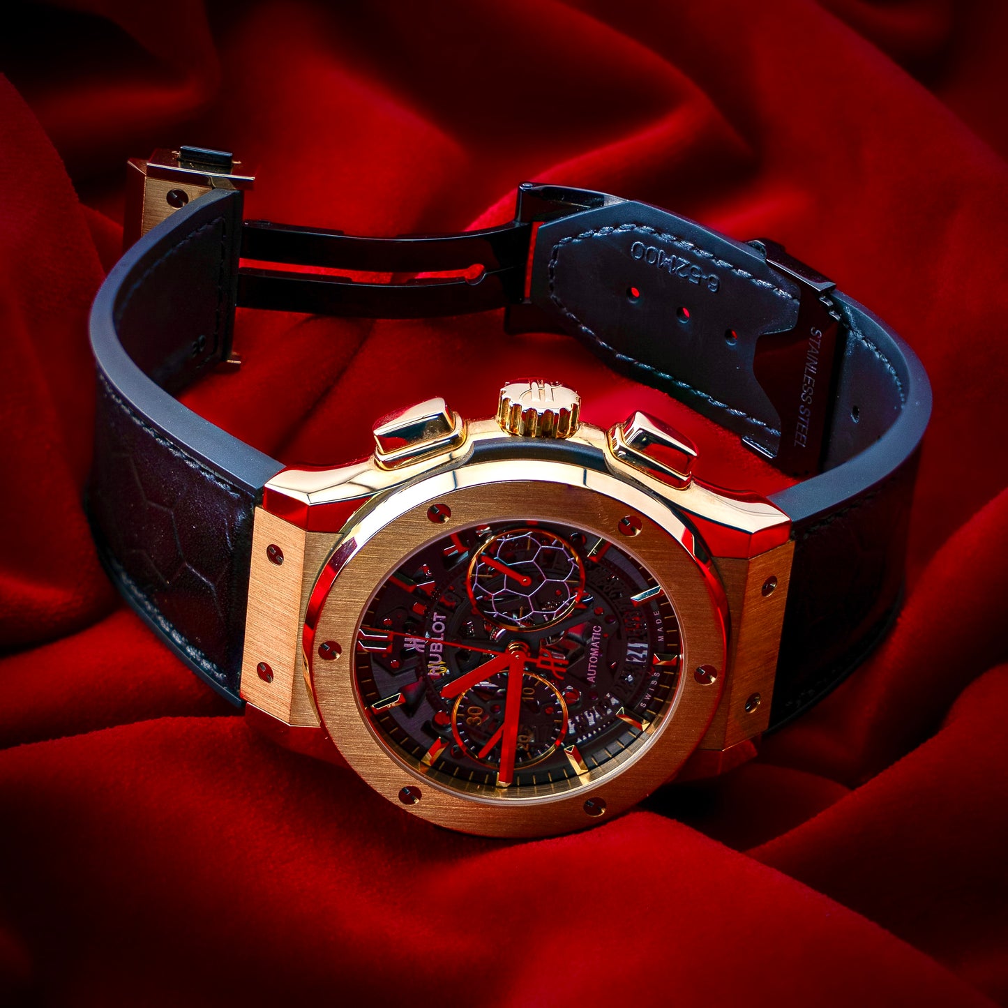 Hublot Classic Fusion Aerofusion Pele Gold Skeleton 1 of 200 Soccer Ball Box 45mm