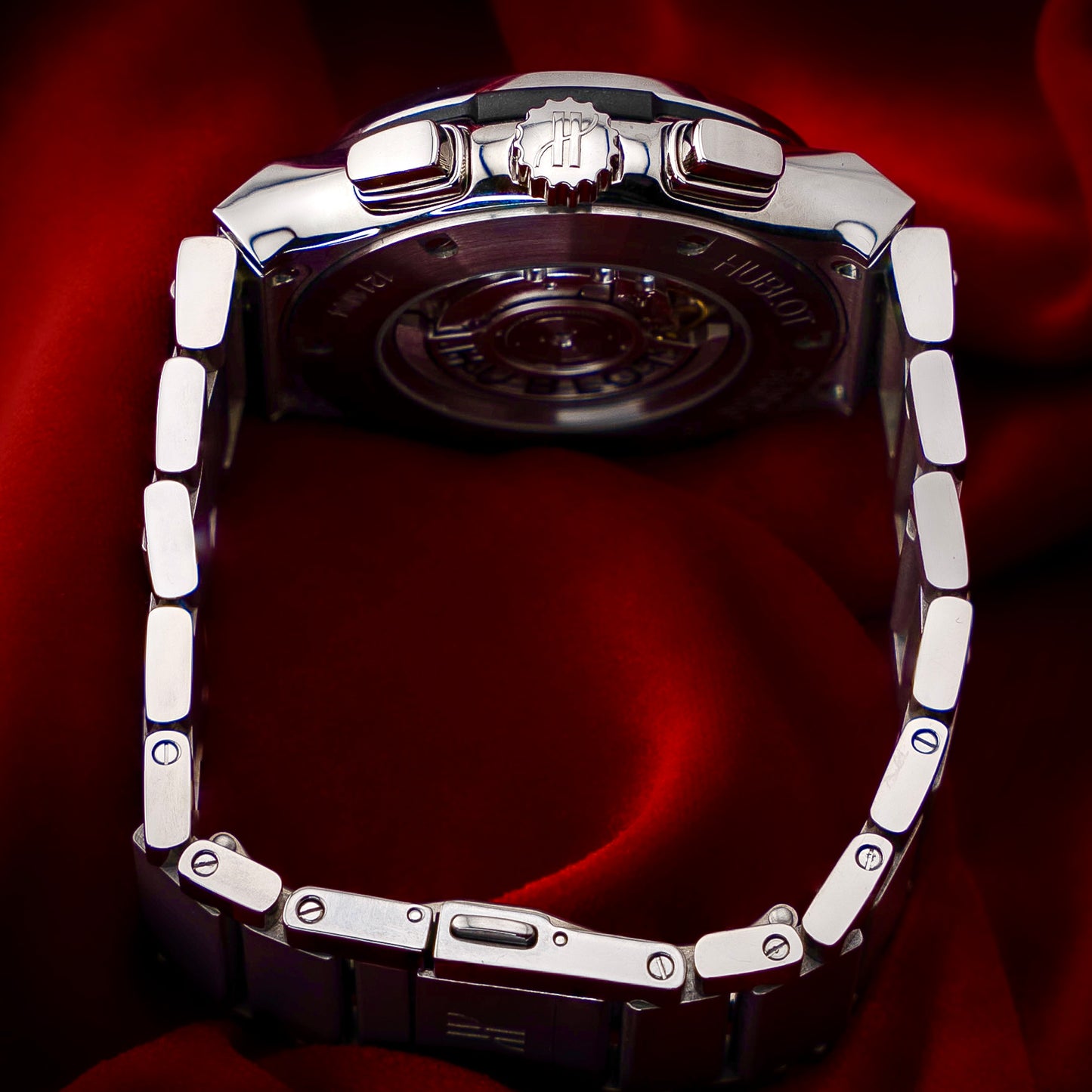 Hublot Classic Fusion Chronograph Titanium Opalin Silver White Dial Bracelet 45mm