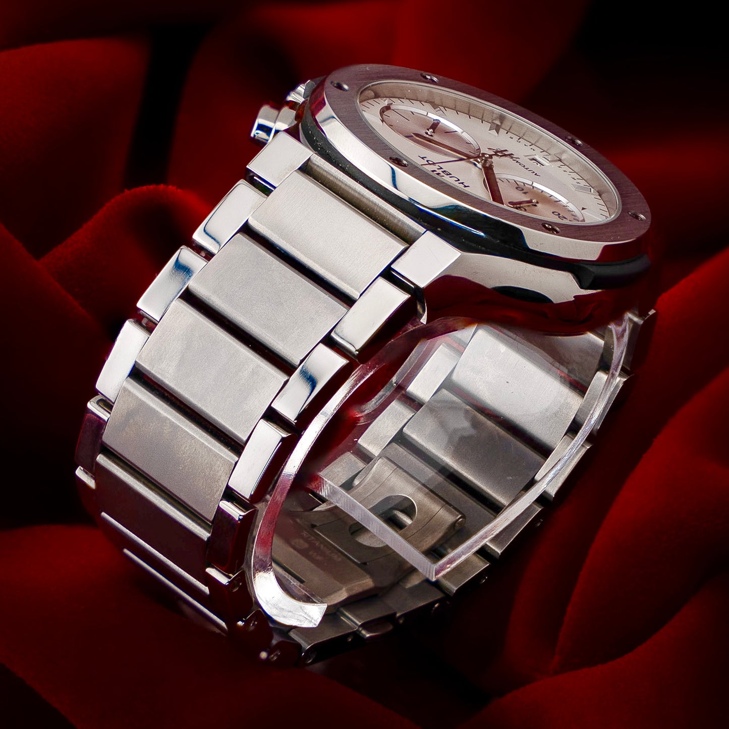 Hublot Classic Fusion Chronograph Titanium Opalin Silver White Dial Bracelet 45mm