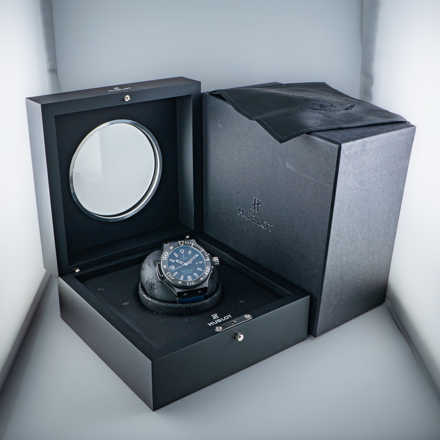 2012 Hublot Big Bang King Black Dial Blue Leather Strap