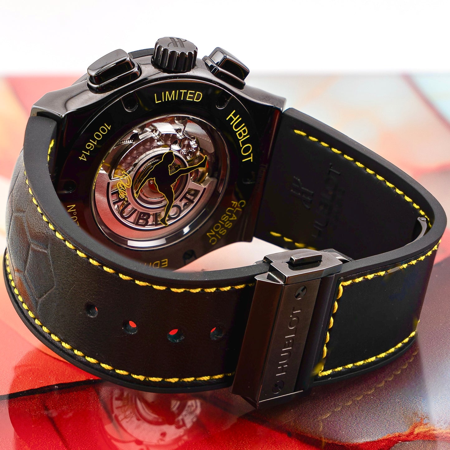 Hublot Classic Fusion Aerofusion Pele Ceramic Limited Edition Mint Yellow Accent 45mm