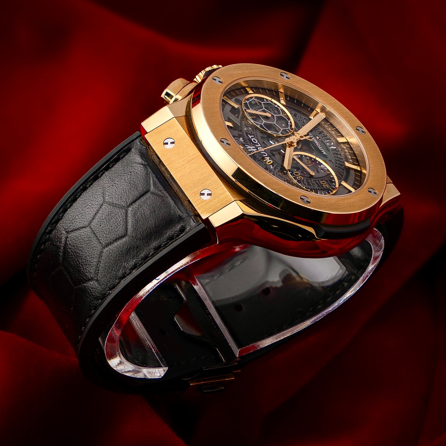 Hublot Classic Fusion Aerofusion Pele Gold Skeleton 1 of 200 Soccer Ball Box 45mm