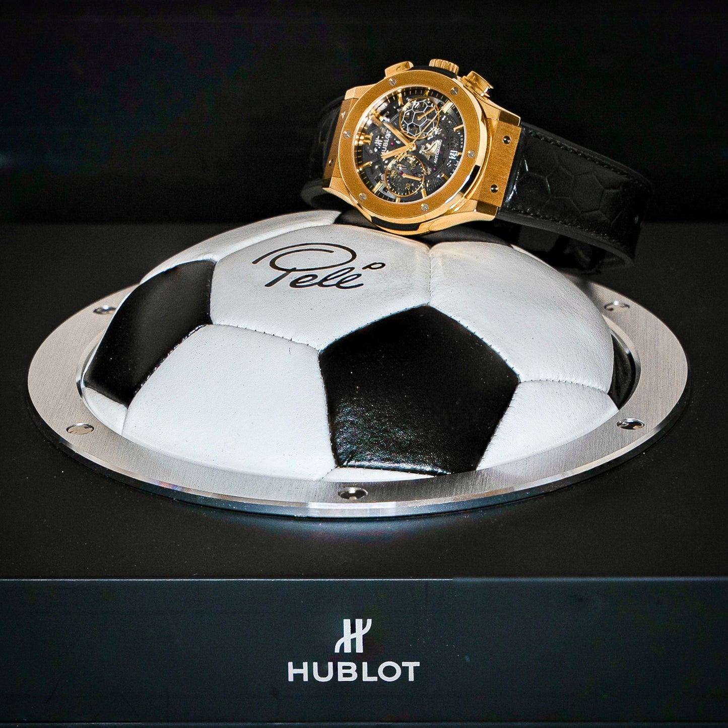 Hublot Classic Fusion Aerofusion Pele Gold Skeleton 1 of 200 Soccer Ball Box 45mm
