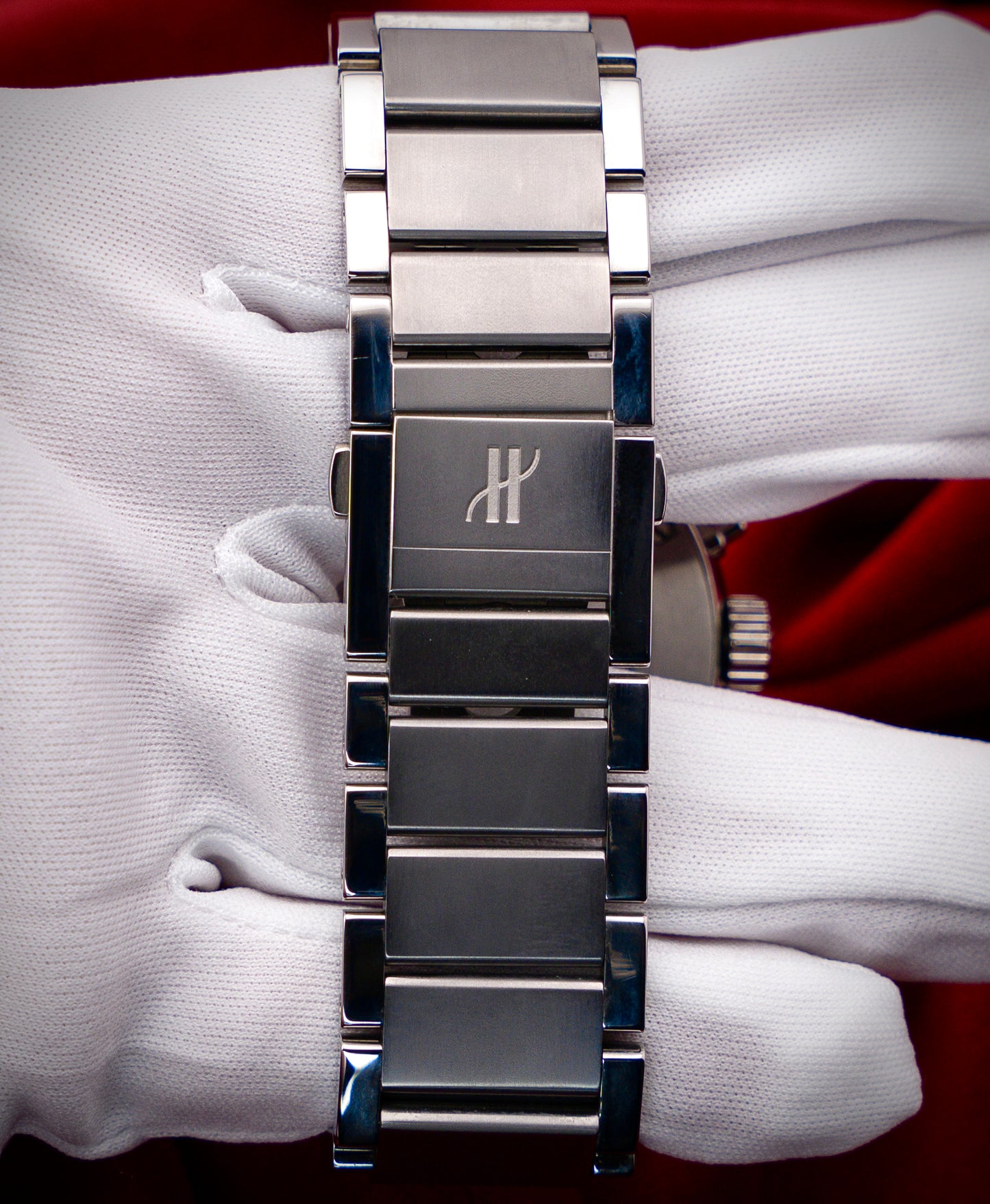 Hublot Classic Fusion Chronograph Titanium Opalin Silver White Dial Bracelet 45mm