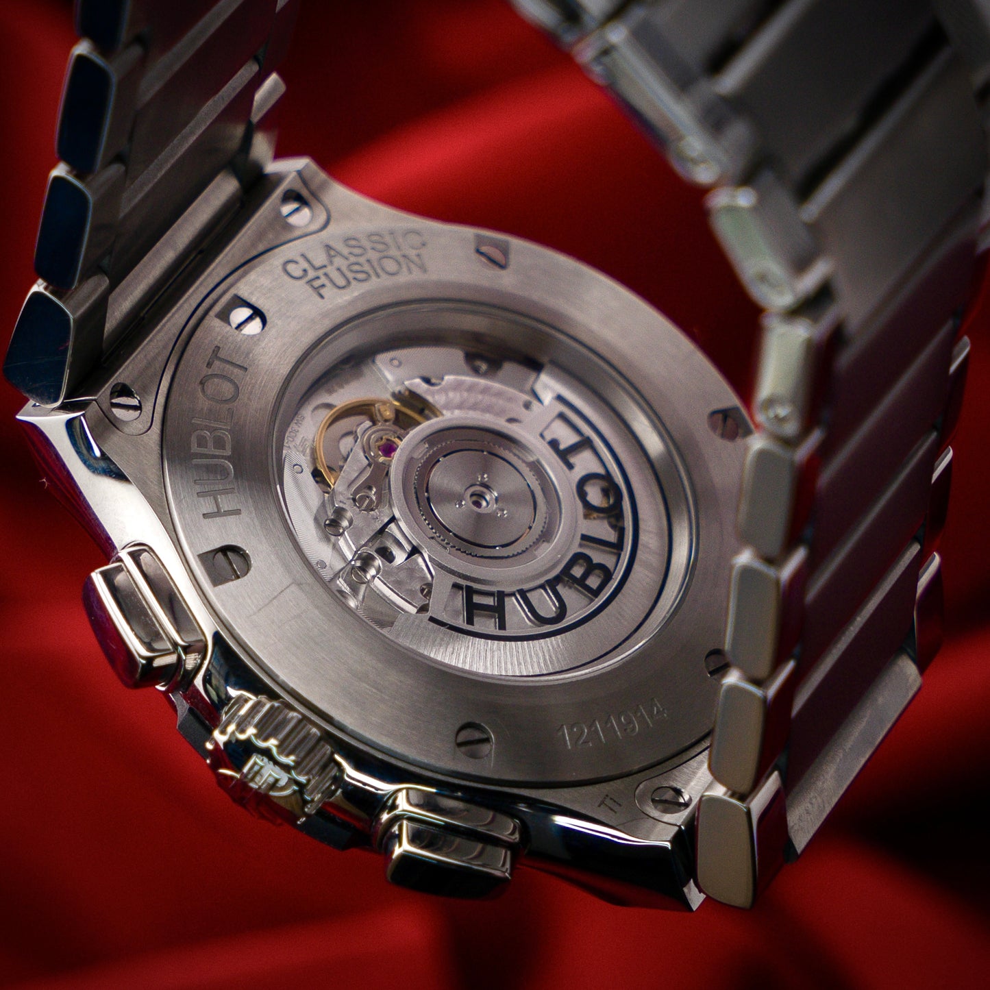 Hublot Classic Fusion Chronograph Titanium Opalin Silver White Dial Bracelet 45mm